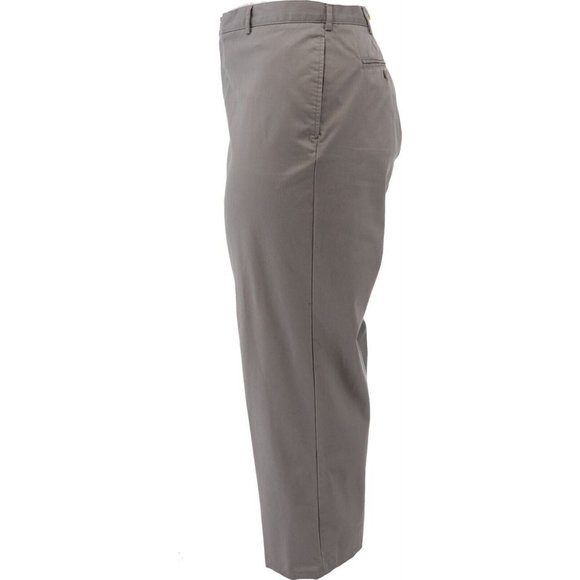 NWT LANDS' END MEN'S PLAIN FRONT BLEND CHINO PANTS GRAY 37 - Picture 3 of 8